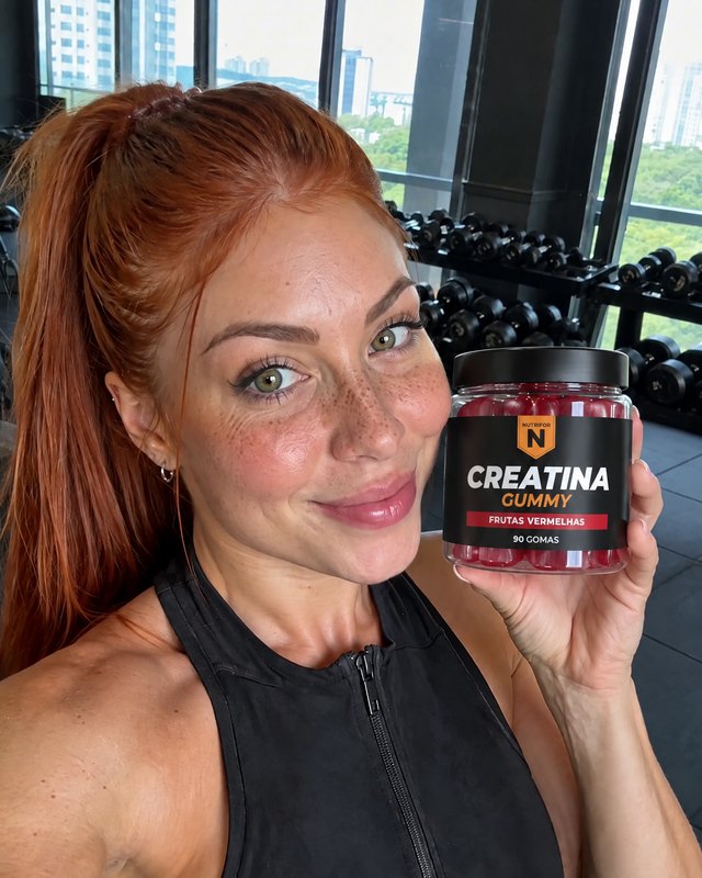 Pote de Creatina Gummy NUTRIFOR sabor Frutas Vermelhas